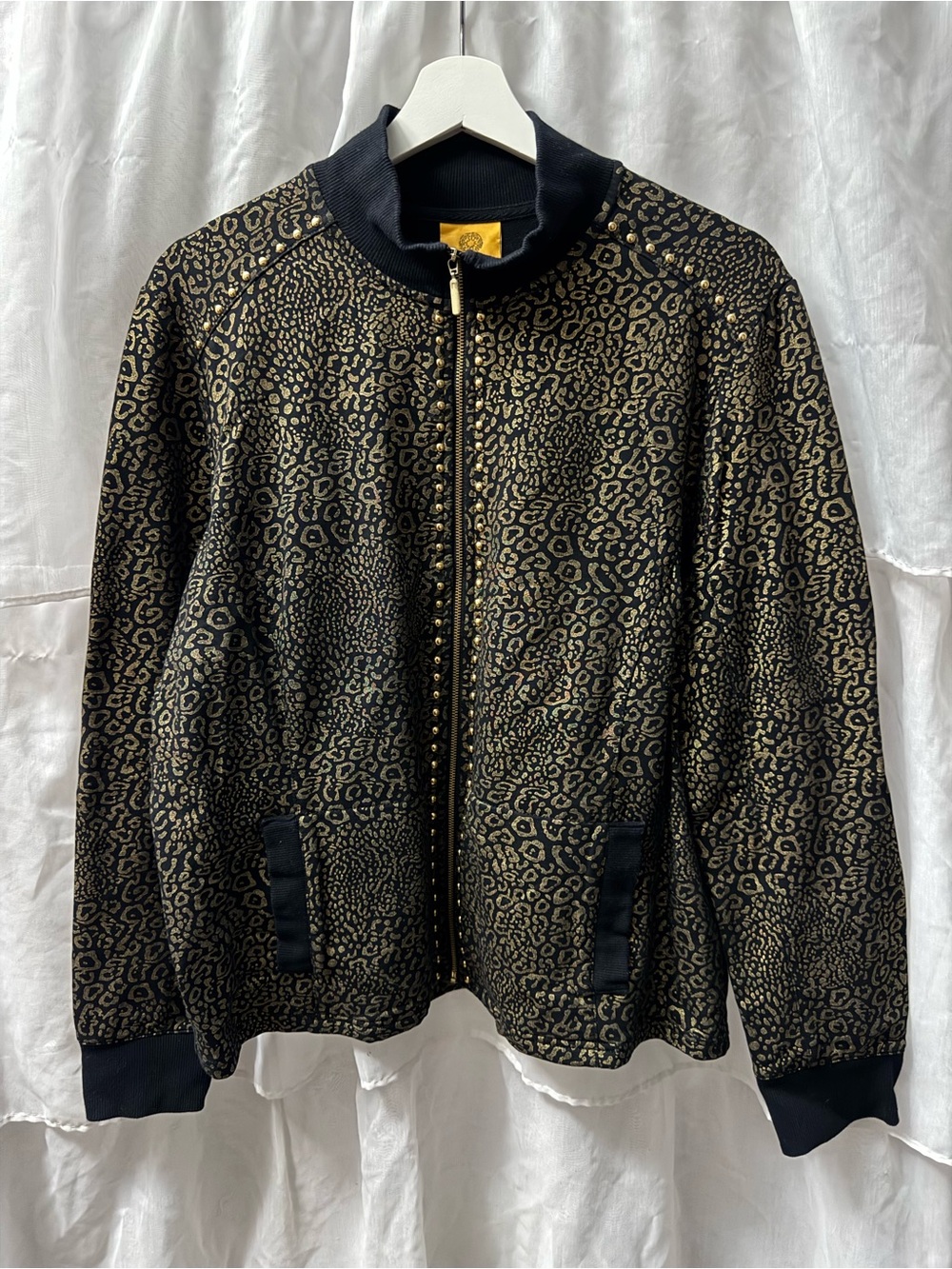 Ruby Rd. Leopard Print Bomber Jacket